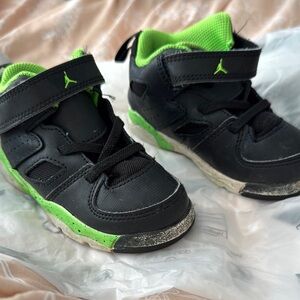 Kids Black and Green Athletic Shoes